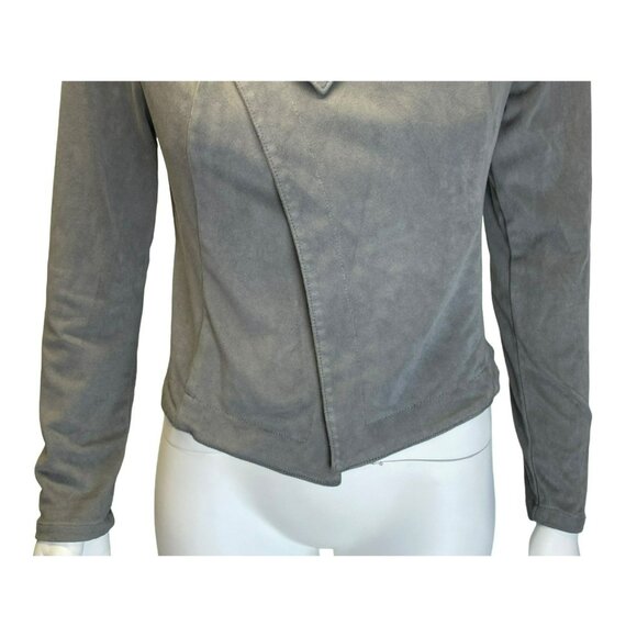 Romeo + Juliet Couture Jacket Womens Medium/Large Grey Sueded Soft Deconstructed - Picture 3 of 8